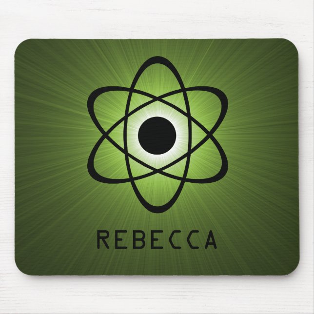Nerdy Atomic Mousepad, Green Mouse Mat (Front)