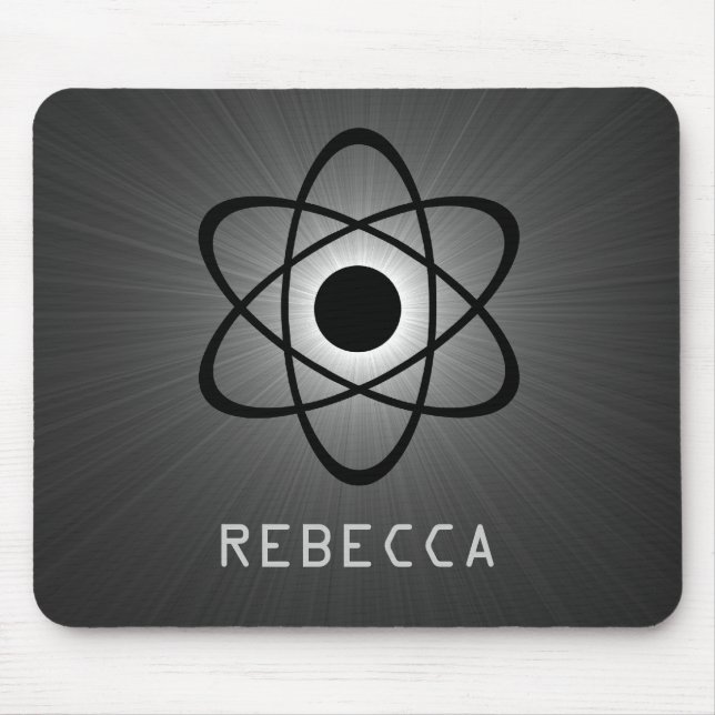 Nerdy Atomic Mousepad, Grey Mouse Mat (Front)