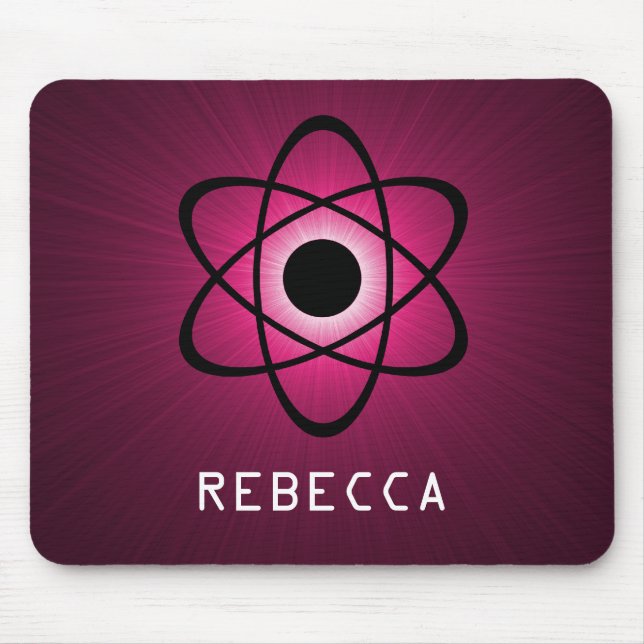 Nerdy Atomic Mousepad, Pink Mouse Mat (Front)