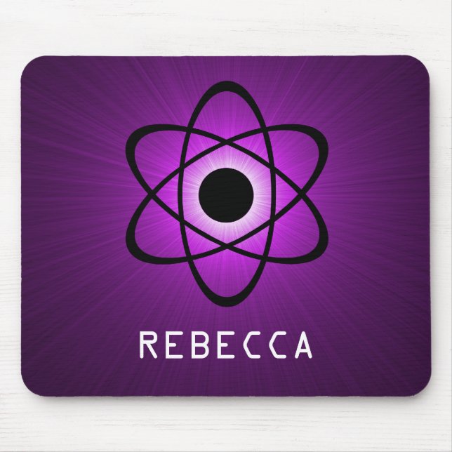 Nerdy Atomic Mousepad, Purple Mouse Mat (Front)