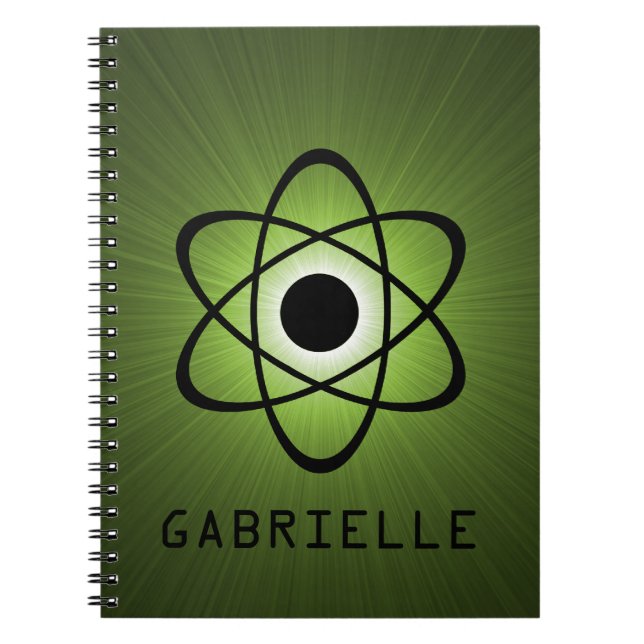 Nerdy Atomic Notebook, Green Notebook (Front)