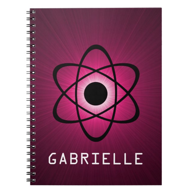 Nerdy Atomic Notebook, Pink Notebook (Front)