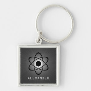 Nerdy Atomic Premium Keychain, Grey Key Ring