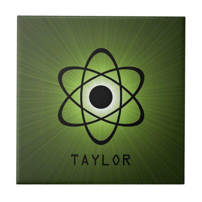 Nerdy Atomic Tile, Green Tile (Front)