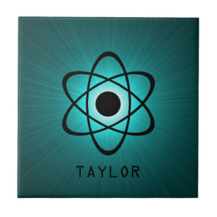 Nerdy Atomic Tile, Teal Tile