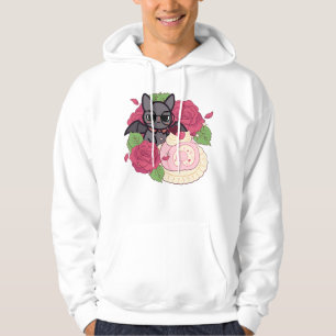 Nerdy Bat and Rose Swiss Roll Hoodie