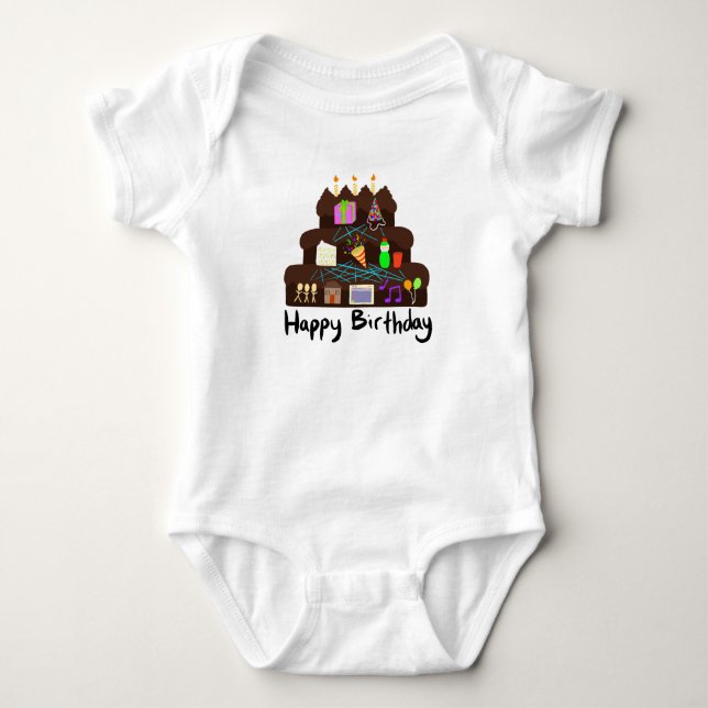 Nerdy Birthday Neural Network Baby Bodysuit (Front)
