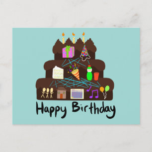 Nerdy Birthday Neural Network Postcard