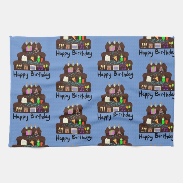 Nerdy Birthday Neural Network Tea Towel (Horizontal)