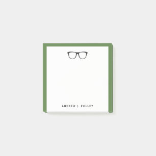 Nerdy Black Glasses Customised Square Post-It Post-it Notes