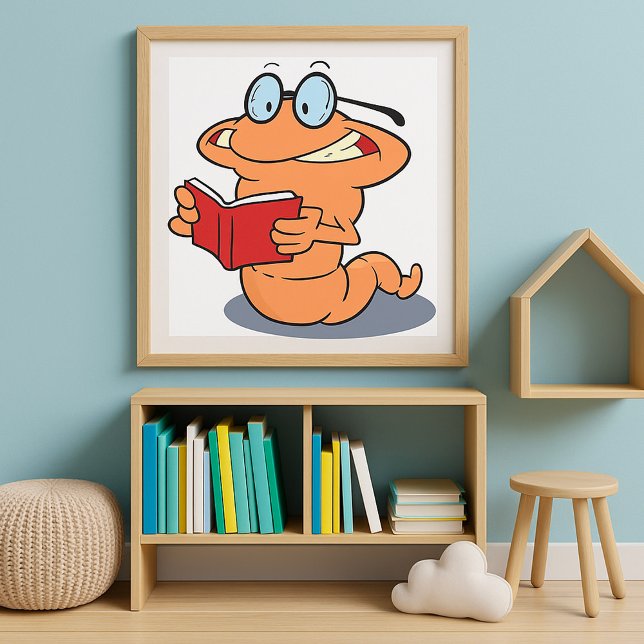Nerdy Bookworm Reading A Book Poster (Creator Uploaded)