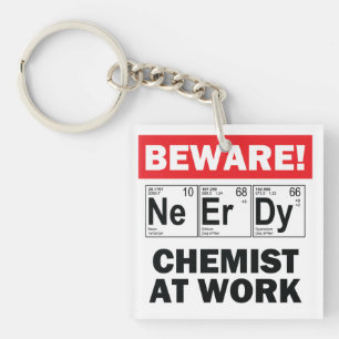 nerdy chemist keychain