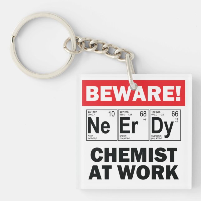 nerdy chemist keychain (Front)