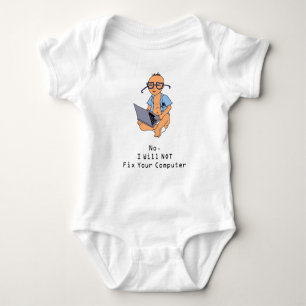 Nerdy Computer Baby Tan Skin Bodysuit