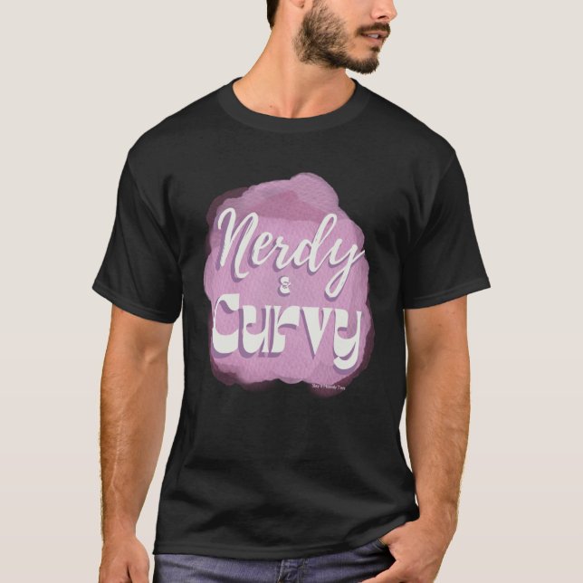 Nerdy Curvy Retro Vibe Ladies Girls Women's T-Shirt (Front)
