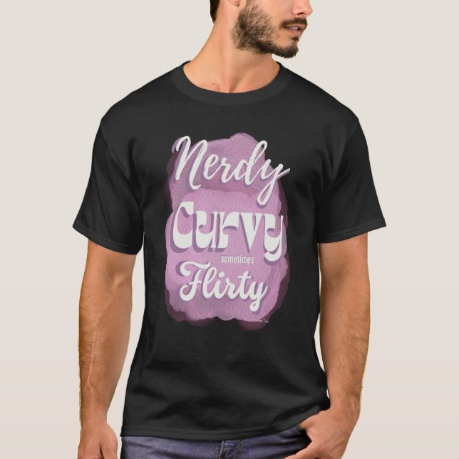 Nerdy Curvy Sometimes Flirty Retro Vibe Pastel on  T-Shirt (Front)