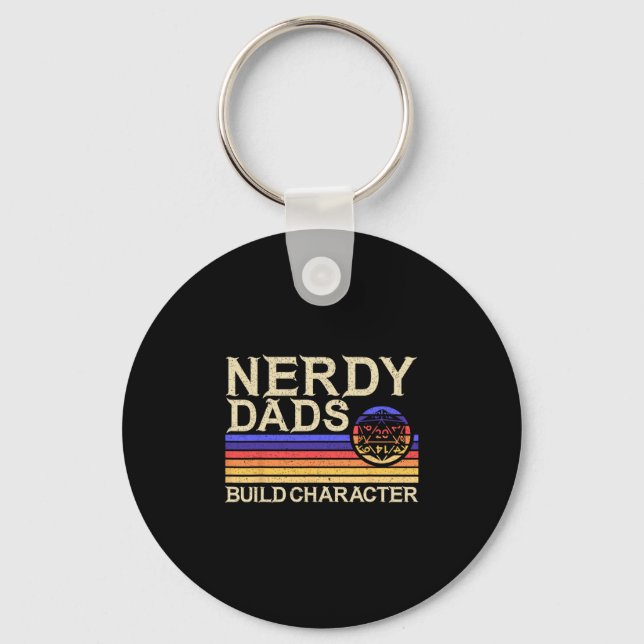 Nerdy Dad Rpg Gaming D20 Tabletop Games Funny Rpg  Key Ring (Front)
