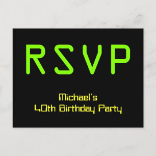 Nerdy, Digital Style & Techie "RSVP" Postcard