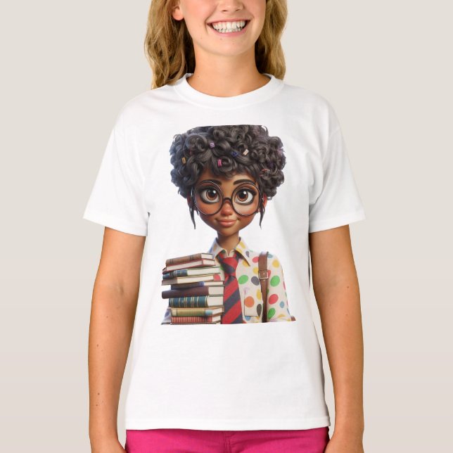 nerdy diverse girl T-Shirt (Front)