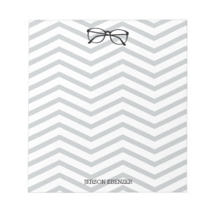 Nerdy Eyeglass Reading Chevron Masculine Notepad