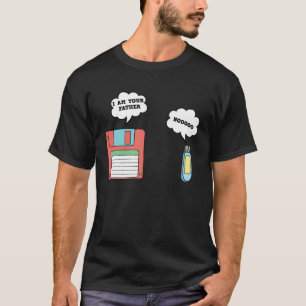 Nerdy Father Floppy Disk Flash Drive Computer Geek T-Shirt