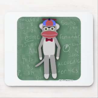 Nerdy Fifties Cool Fun Sock Monkey Cartoon Art Mouse Mat