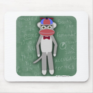 Nerdy Fifties Sock Monkey Mouse Mat