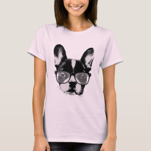 Nerdy French Bulldog Cute Dog T-Shirt