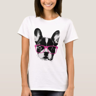 Nerdy French Bulldog Mum Hipster T-Shirt