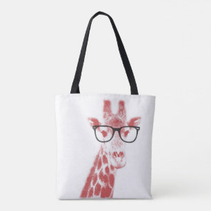 Nerdy Giraffe Tote Bag