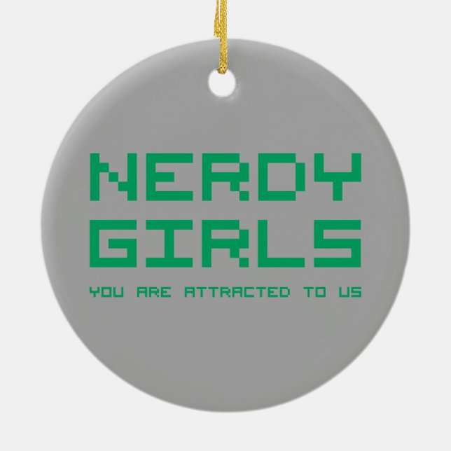 Nerdy Girls 2 Ceramic Tree Decoration (Back)