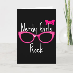 Nerdy Girls Rock T Shirt Gamer Geek Chic Fun Cute  Card