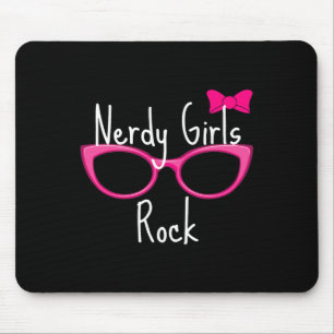 Nerdy Girls Rock T Shirt Gamer Geek Chic Fun Cute Mouse Mat