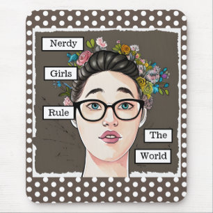 Nerdy Girls Rule the World Mouse Mat