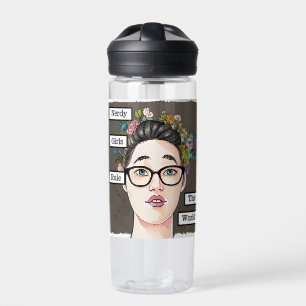 Nerdy Girls Rule the World Water Bottle