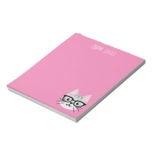 Nerdy Grey Tabby Cat Notepad