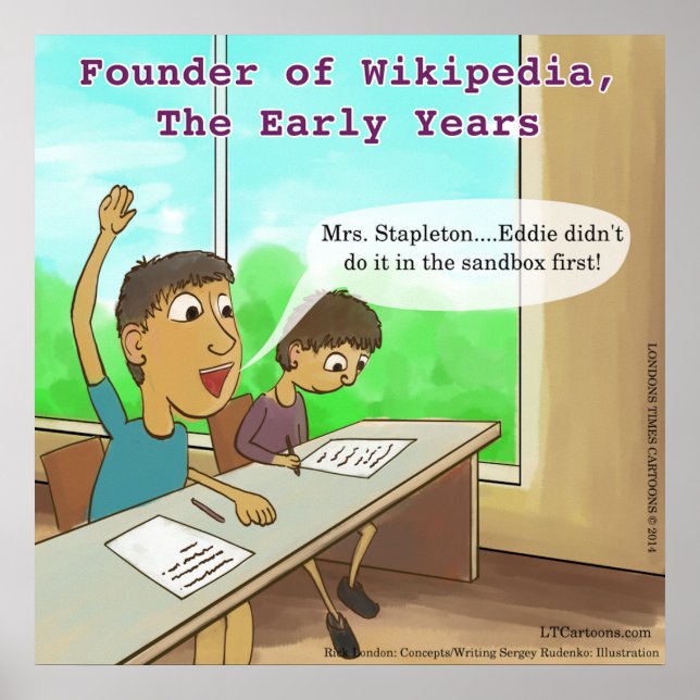 Nerdy Kids Funny Cartoon Poster (Front)