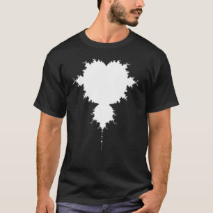 Nerdy Mandelbrot White Fractal Chaos Physics Math  T-Shirt