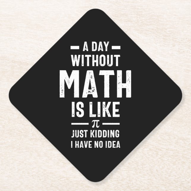 Nerdy Math Teacher PI Physics Mathematician Gift Paper Coaster (Front)