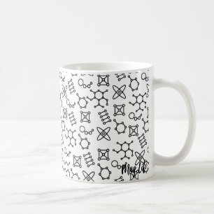 Nerdy Molecule Science Pattern Coffee Mug