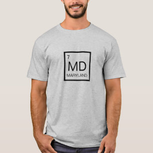 Nerdy Periodic Table Element of Maryland T-Shirt