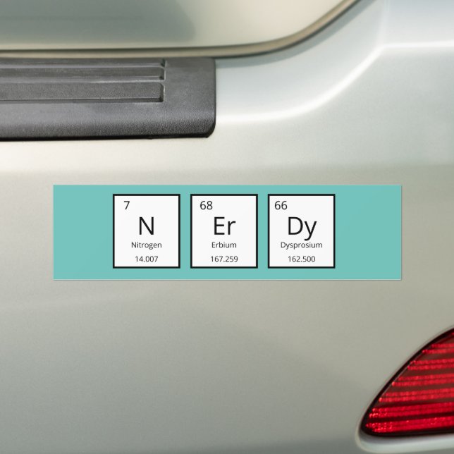 Nerdy Periodic Table Humour | Funny Science Pun Bumper Sticker (On Car)