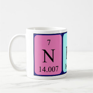 Nerdy periodic table word mug
