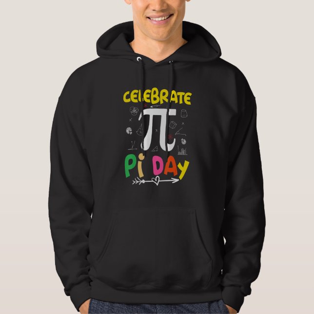 Nerdy Retro Pi Day Geometry Math Teacher Student G Hoodie (Front)