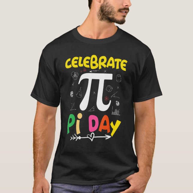 Nerdy Retro Pi Day Geometry Math Teacher Student G T-Shirt (Front)