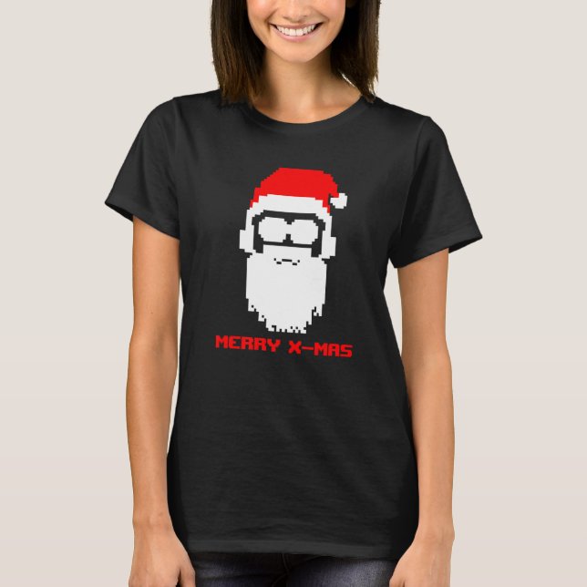 Nerdy Santa Claus Merry Christmas Xmas Party T-Shirt (Front)