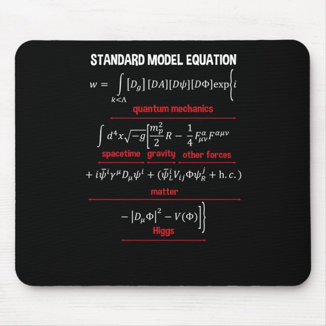 Nerdy Standard Model Equation – Gift For Physics2  Mouse Mat (Front)