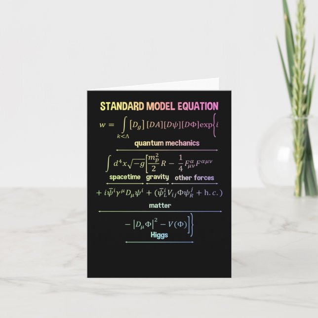 Nerdy Standard Model Equation – Gift For Physics  Card (Front)