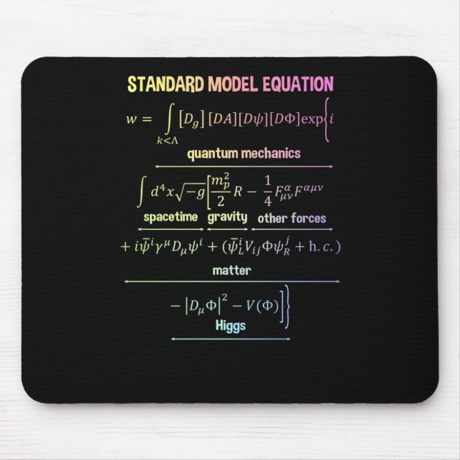 Nerdy Standard Model Equation – Gift For Physics  Mouse Mat (Front)