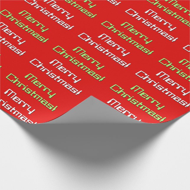 Nerdy Style "Merry Christmas!" Wrapping Paper (Corner)